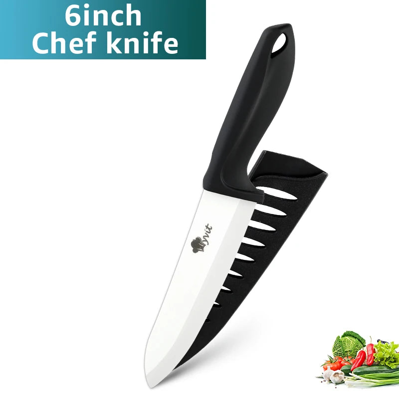 Faca de cerâmica 3/4/5/6 polegadas, fatiador utilitário de chef, faca de pão serrilhada, conjunto de facas de cerâmica de cozinha, lâmina de zircônia, ferramenta de cozinha