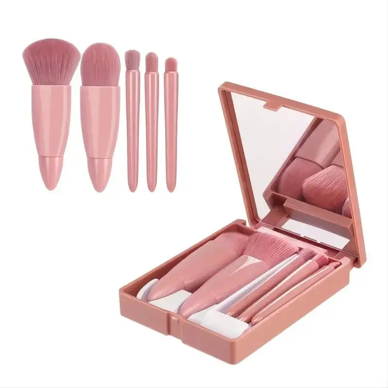 Conjunto de 5 pincéis de maquiagem tamanho viagem