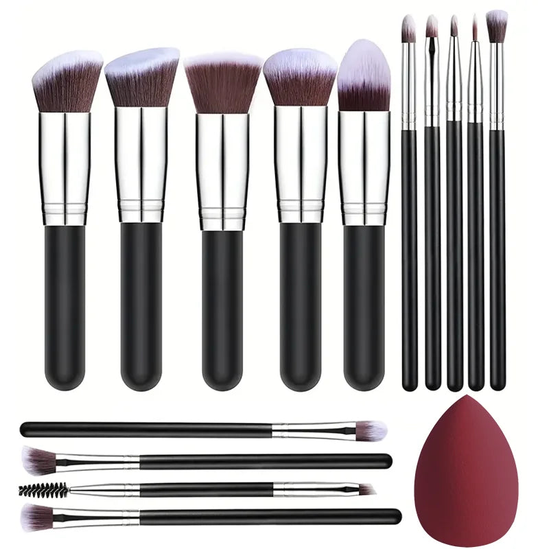 Conjunto de 14 pincéis de maquiagem macios