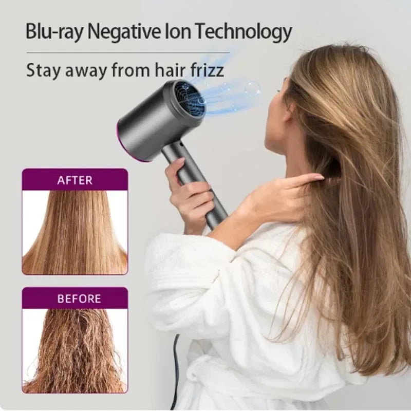 Secador de cabelo de alta qualidade Profissional Turboalimentado Escova de cabelo elétrica Secador de vento forte