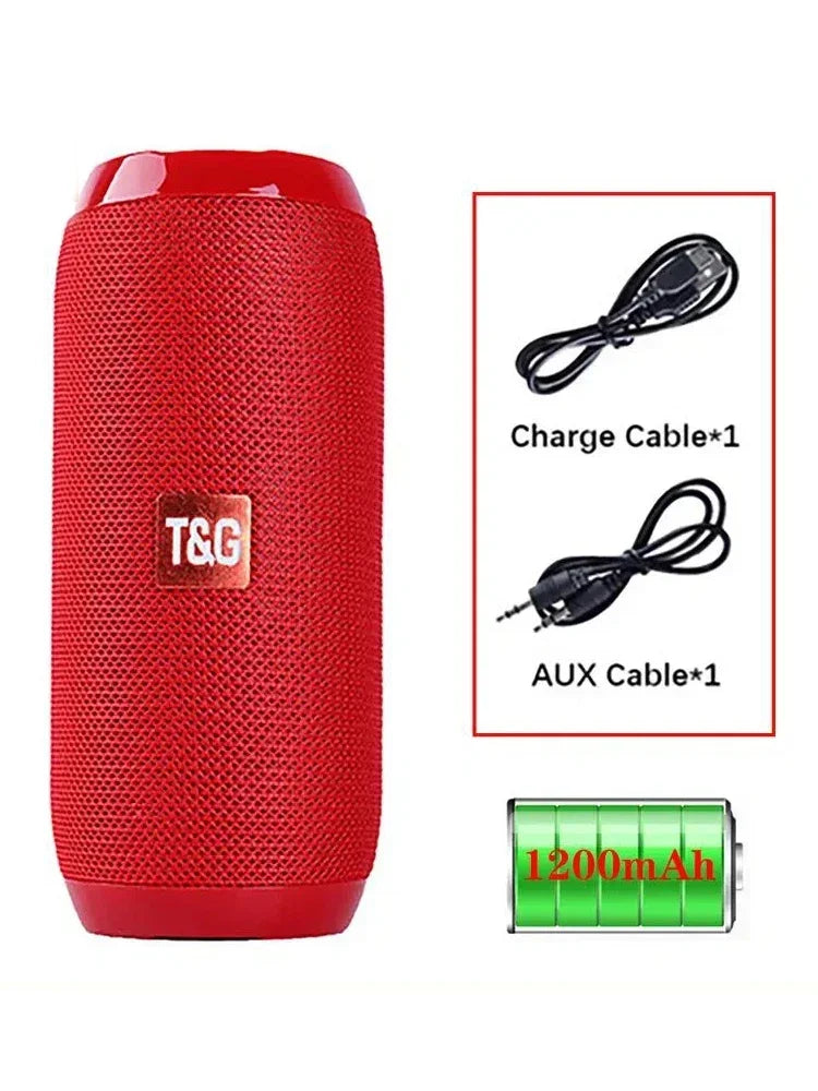 TG117 Caixa de Som Portátil Bluetooth para Exteriores, Woofer Sem Fio, Chamadas Gratuitas, FM, Cartão TF, Pen Drive USB, Conexão para Celular, Tablet, TV