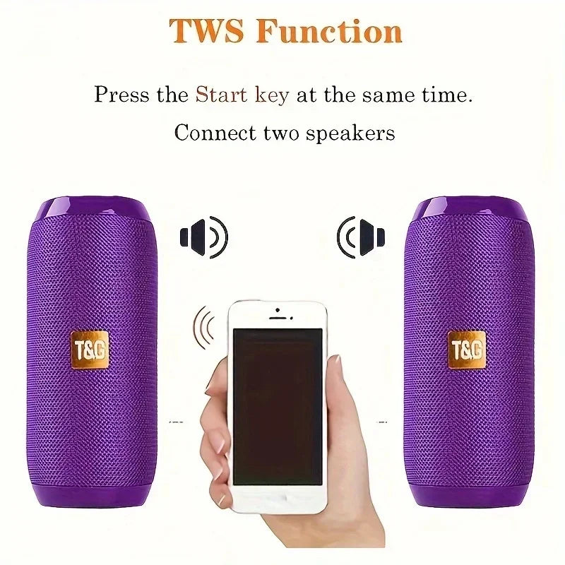 TG117 Caixa de Som Portátil Bluetooth para Exteriores, Woofer Sem Fio, Chamadas Gratuitas, FM, Cartão TF, Pen Drive USB, Conexão para Celular, Tablet, TV