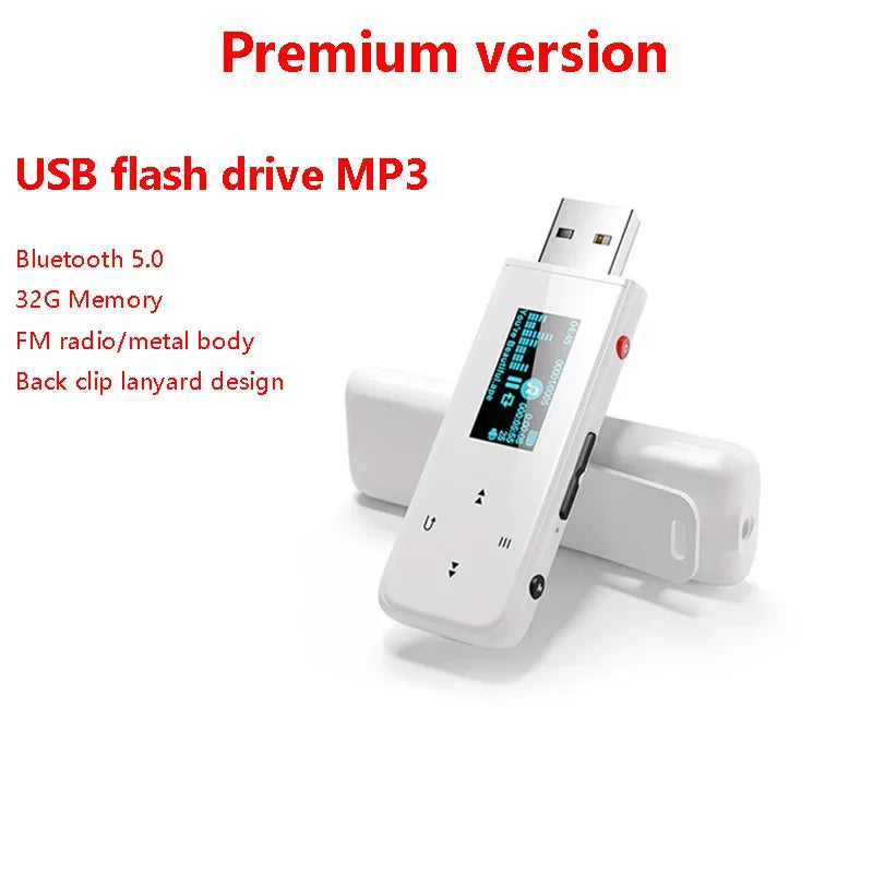 Leitor de música portátil MP3 Walkman USB Leitura Bluetooth 5.0 Gravação HD Esportes Lossless HIFI Leitor de música Rádio FM