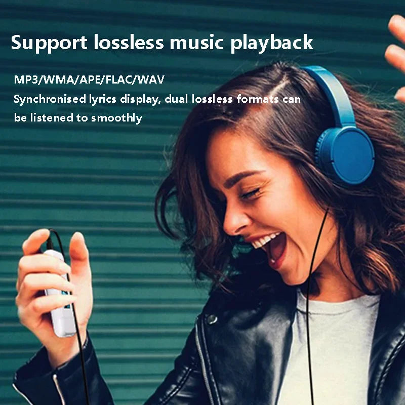 Leitor de música portátil MP3 Walkman USB Leitura Bluetooth 5.0 Gravação HD Esportes Lossless HIFI Leitor de música Rádio FM
