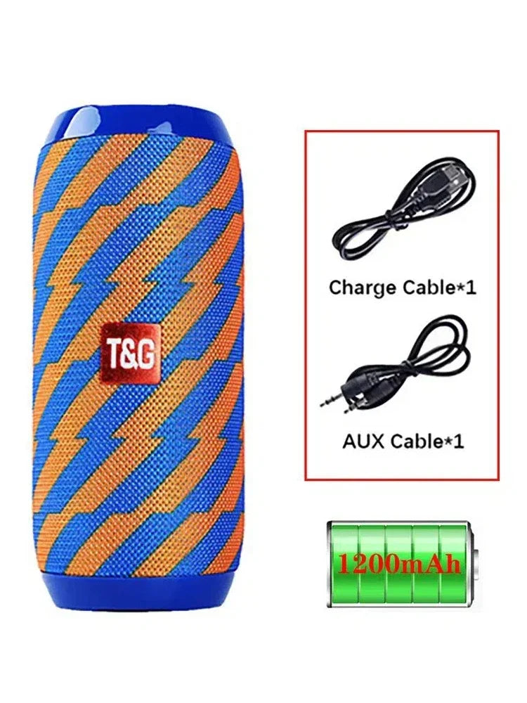 TG117 Caixa de Som Portátil Bluetooth para Exteriores, Woofer Sem Fio, Chamadas Gratuitas, FM, Cartão TF, Pen Drive USB, Conexão para Celular, Tablet, TV