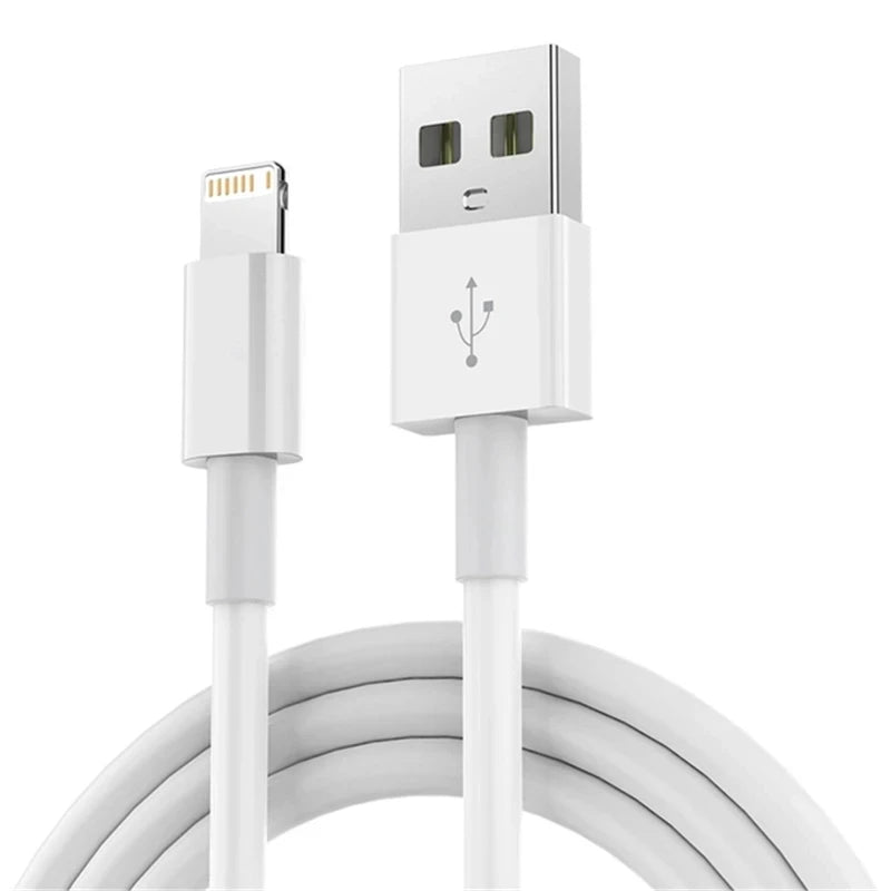 Cabo USB para iPhone 14, 13, 12, 11 Pro Max, Mini 6, 7, 8 Plus, XS, XR, SE, iPad, 20 W,