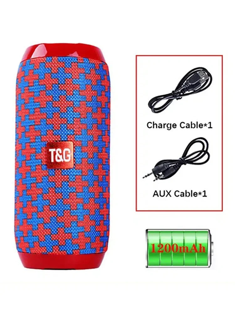 TG117 Caixa de Som Portátil Bluetooth para Exteriores, Woofer Sem Fio, Chamadas Gratuitas, FM, Cartão TF, Pen Drive USB, Conexão para Celular, Tablet, TV