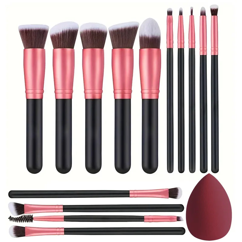 Conjunto de 14 pincéis de maquiagem macios