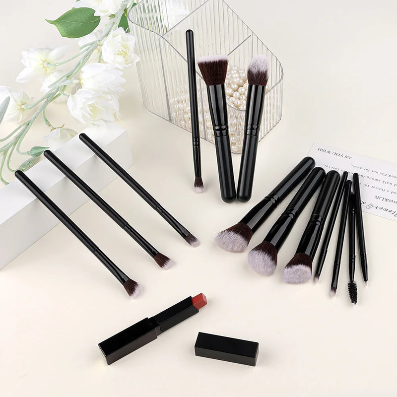 Conjunto de 14 pincéis de maquiagem macios