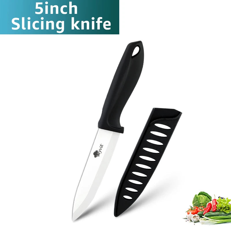 Faca de cerâmica 3/4/5/6 polegadas, fatiador utilitário de chef, faca de pão serrilhada, conjunto de facas de cerâmica de cozinha, lâmina de zircônia, ferramenta de cozinha