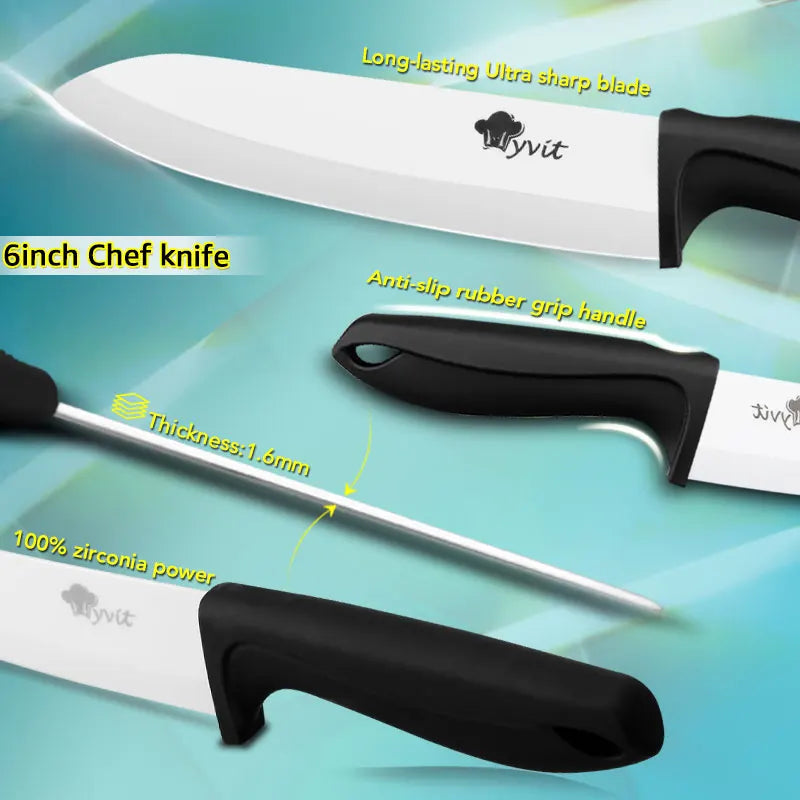 Faca de cerâmica 3/4/5/6 polegadas, fatiador utilitário de chef, faca de pão serrilhada, conjunto de facas de cerâmica de cozinha, lâmina de zircônia, ferramenta de cozinha