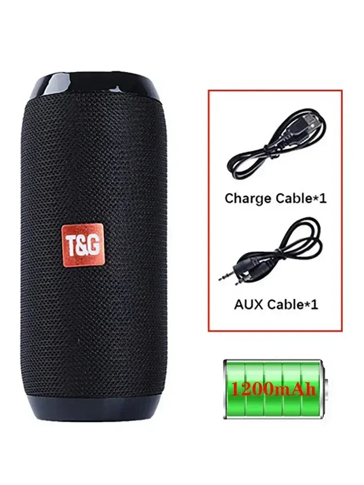TG117 Caixa de Som Portátil Bluetooth para Exteriores, Woofer Sem Fio, Chamadas Gratuitas, FM, Cartão TF, Pen Drive USB, Conexão para Celular, Tablet, TV