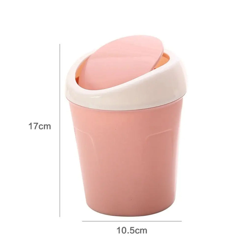 LIxeira criativa com tampa giratória de plastico.