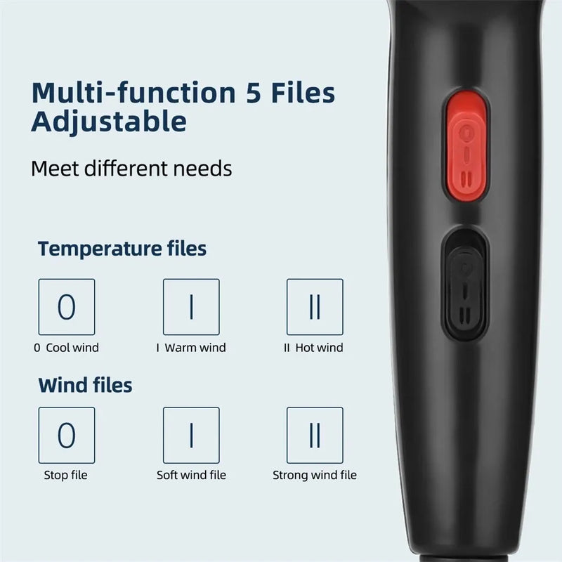 Secador de cabelo profissional CkeyiN 1600W, soprador de íons negativos, uso doméstico, secador quente e frio, soprador de salão, difusor, bico concentrador
