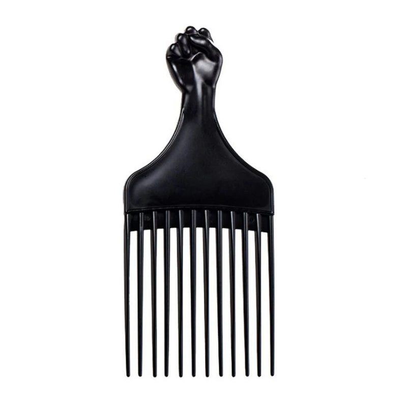Professional Barber Hair Styling Afro Comb Plastic Handle Metal Tooth Hairdressing