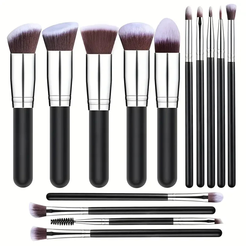 Conjunto de 14 pincéis de maquiagem macios